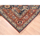 Shahbanu Rugs Heriz with All Over Design Charcoal Black Pure Wool Natural Dyes Hand Knotted Oriental Rug (7'10" x 10'0")