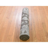 Shahbanu Rugs Indo Oushak Pure Wool Hand-Knotted Runner Oriental Rug (3'2" x 9'9") - 3'2" x 9'9"