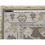 Shahbanu Rugs Indo Oushak Pure Wool Hand-Knotted Runner Oriental Rug (3'2" x 9'9") - 3'2" x 9'9"