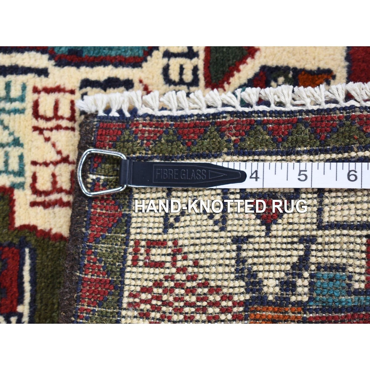 Shahbanu Rugs Ivory Collectible Russian Invasion Afghan War Design Tanks Guns Choppers Wool Hand Knotted Mat Rug (1'10" x 2'6")