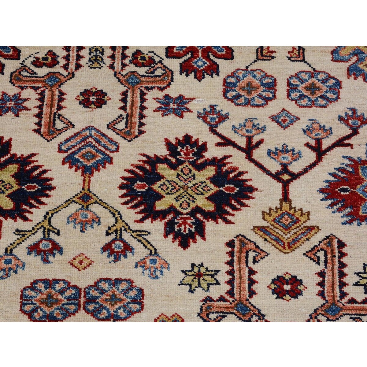 Super Kazak Pure Wool Tribal Design Handmade Rug(6'2"x8'10") - 6'2" x 8'10"