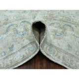 Shahbanu Rugs Ivory Vintage White Wash Tabriz Worn Wool Hand-Knotted Oriental Rug (9'6" x 13'0") - 9'6" x 13'0"