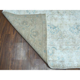 Shahbanu Rugs Ivory Vintage White Wash Tabriz Worn Wool Hand-Knotted Oriental Rug (9'6" x 13'0") - 9'6" x 13'0"