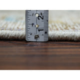 Shahbanu Rugs Ivory Vintage White Wash Tabriz Worn Wool Hand-Knotted Oriental Rug (9'6" x 13'0") - 9'6" x 13'0"