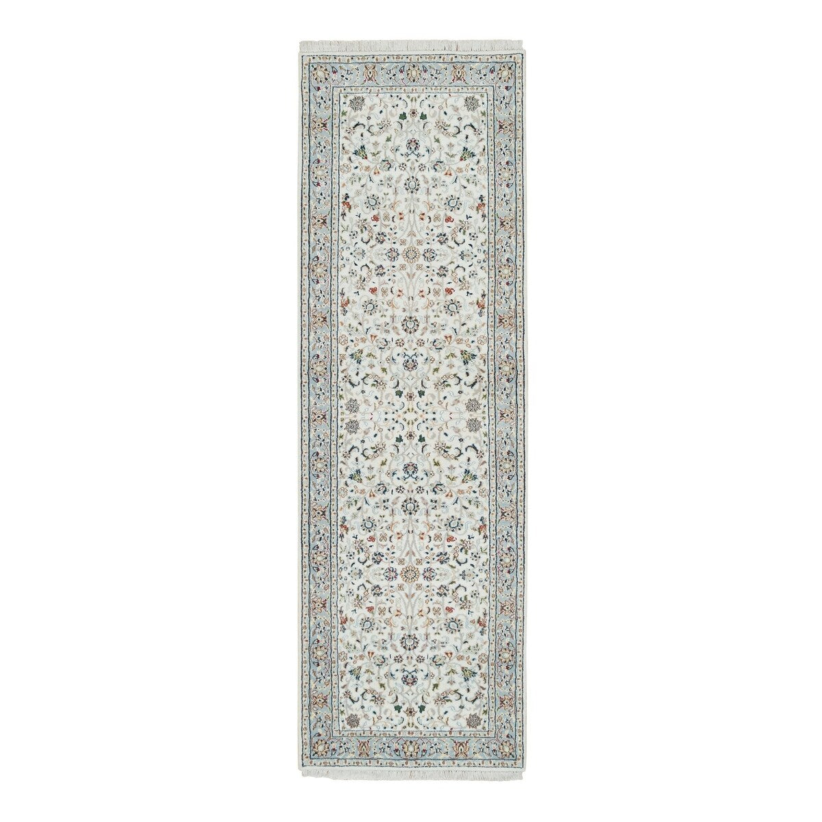 Shahbanu Rugs Ivory, 250 KPSI Extra Soft Wool, Hand Knotted Nain with