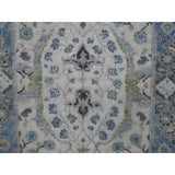 Shahbanu Rugs Ivory, Dense Weave Wool, Hand Knotted Ushak with All Over Design, Runner Oriental Rug (2'6" x 6'0") - 2'6" x 6'0"