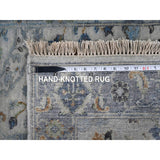 Shahbanu Rugs Ivory, Dense Weave Wool, Hand Knotted Ushak with All Over Design, Runner Oriental Rug (2'6" x 6'0") - 2'6" x 6'0"