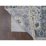 Shahbanu Rugs Ivory, Dense Weave Wool, Hand Knotted Ushak with All Over Design, Runner Oriental Rug (2'6" x 6'0") - 2'6" x 6'0"