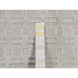 Shahbanu Rugs Ivory, Hand Loomed, Pure Wool, Tone on Tone Design, Oriental Rug (5'1" x 7'1") - 5'1" x 7'1"