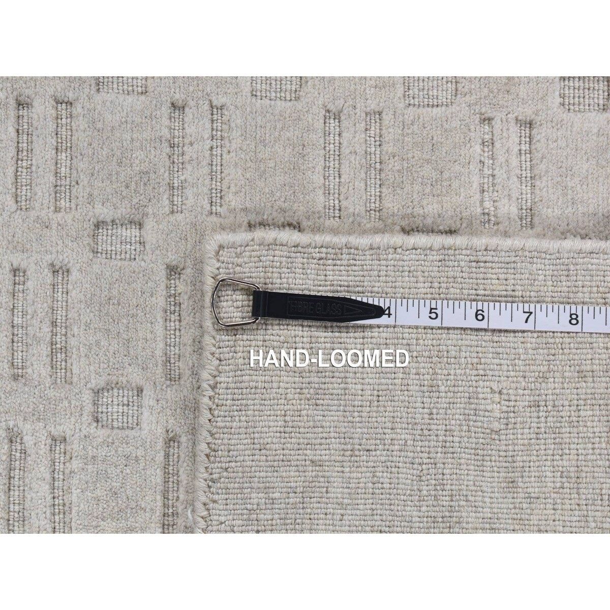 Shahbanu Rugs Ivory, Hand Loomed, Pure Wool, Tone on Tone Design, Oriental Rug (5'1" x 7'1") - 5'1" x 7'1"