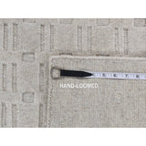Shahbanu Rugs Ivory, Hand Loomed, Pure Wool, Tone on Tone Design, Oriental Rug (5'1" x 7'1") - 5'1" x 7'1"