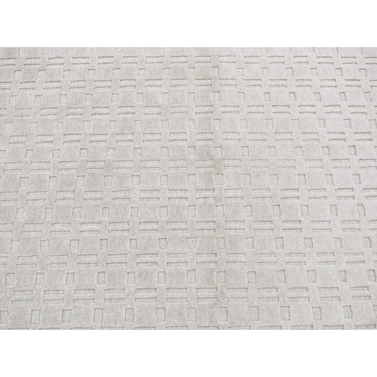 Shahbanu Rugs Ivory, Hand Loomed, Pure Wool, Tone on Tone Design, Oriental Rug (5'1" x 7'1") - 5'1" x 7'1"