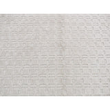 Shahbanu Rugs Ivory, Hand Loomed, Pure Wool, Tone on Tone Design, Oriental Rug (5'1" x 7'1") - 5'1" x 7'1"