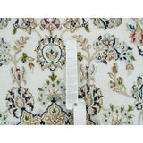 Shahbanu Rugs Ivory, Nain with Center Medallion Flower Design 250 KPSI, Pure Wool Hand Knotted, Oriental Rug (6'1" x 9'4")