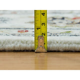 Shahbanu Rugs Ivory, Nain with Center Medallion Flower Design 250 KPSI, Pure Wool Hand Knotted, Oriental Rug (6'1" x 9'4")