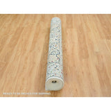 Shahbanu Rugs Ivory, Nain with Center Medallion Flower Design, 250 KPSI, 100% Wool, Hand Knotted, Oriental Rug (6'2" x 9'1")