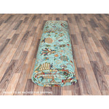 Shahbanu Rugs Jungle Green Afghan Peshawar Sultani All Over Pomegranate Design Natural Dyes Wool Hand Knotted Rug (10'1"x13'3")