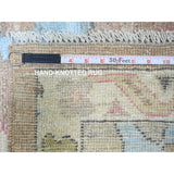Shahbanu Rugs Khaki Brown, Hand Knotted Afghan Oushak with Large Motifs, Natural Dyes Pure Wool, Oriental Rug (9'1" x 11'6")
