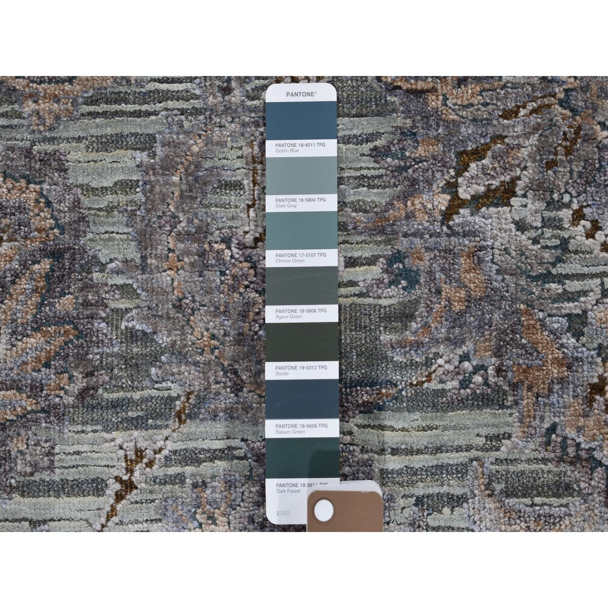 Shahbanu Rugs Light Green Pure Silk With Textured Wool Mughal Design Hand Knotted Oriental Rug (8'2" x 10'2") - 8'2" x 10'2"