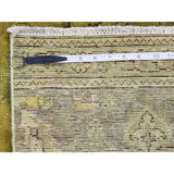 Shahbanu Rugs Light Green Vintage Overdyed Persian Tabriz Hand Knotted Rug (7'1" x 11'0") - 7'1" x 11'0"