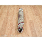 Shahbanu Rugs Mahogany Red Tabriz Mahi with Fish Medallion Design 175 KPSI Pure Wool Hand Knotted Round Oriental Rug (5'3"x5'3")