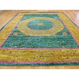 Shahbanu Rugs Mamluk Design Sari Silk With Oxidized Wool Hand-knotted Oriental Rug (9'1" x 12'9") - 9'1" x 12'9"