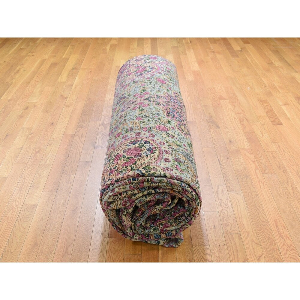Shahbanu Rugs Mansion Size Antique Persian Lavar Kerman Mint Condition Rug (14'7" x 23'0") - 14'7" x 23'0"