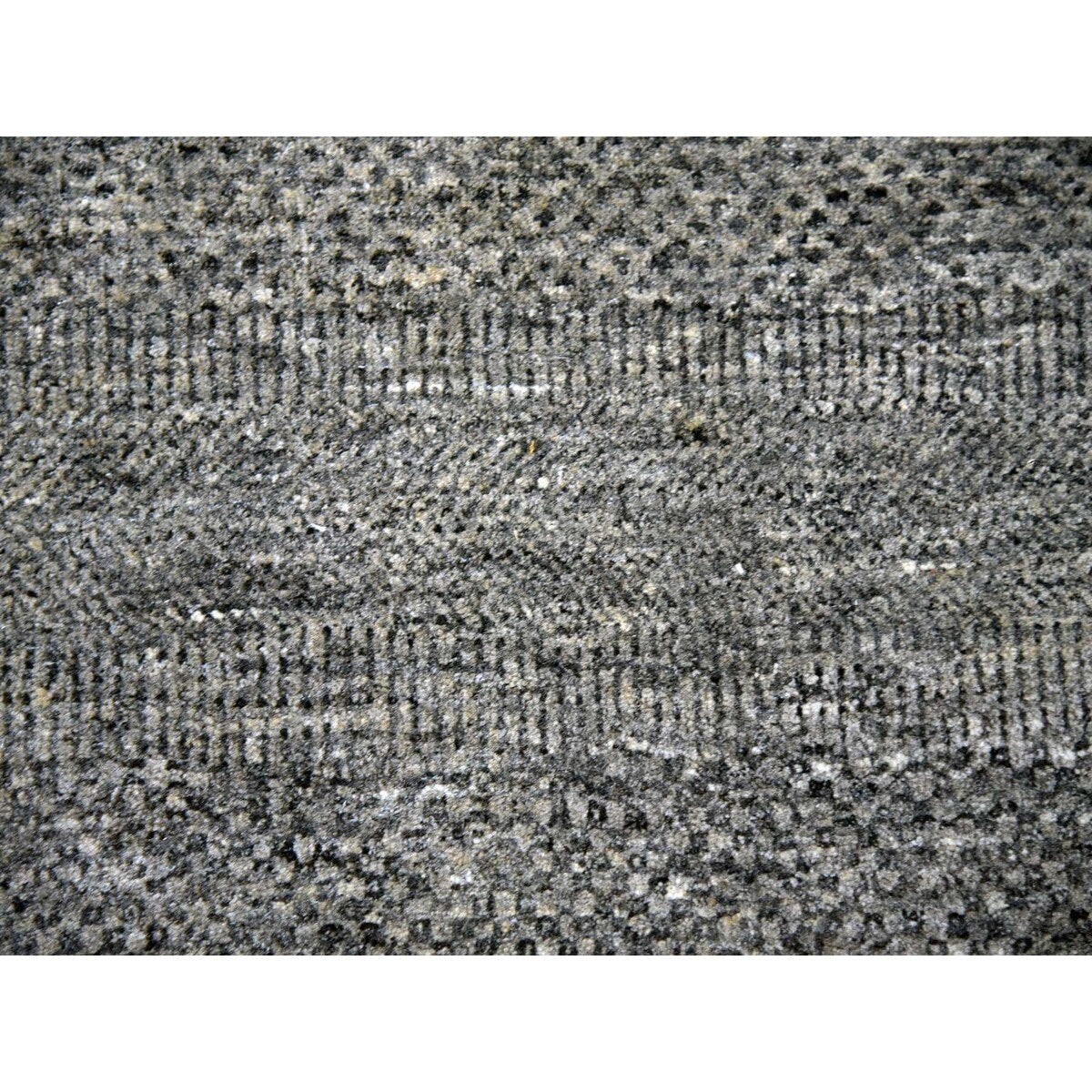 Shahbanu Rugs Medium Gray, Hand Knotted, Modern Grass Design, Natural Undyed Wool, Oversized Oriental Rug (12'0" x 15'1")