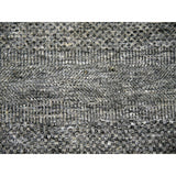 Shahbanu Rugs Medium Gray, Hand Knotted, Modern Grass Design, Natural Undyed Wool, Oversized Oriental Rug (12'0" x 15'1")