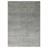 Shahbanu Rugs Medium Gray, Hand Knotted, Modern Grass Design, Natural Undyed Wool, Oversized Oriental Rug (12'0" x 15'1")