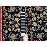 Shahbanu Rugs Midnight Blue Nain with Center Medallion Flower Design 250 KPSI Hand Knotted Runner Oriental Rug (2'8" x 8'2")