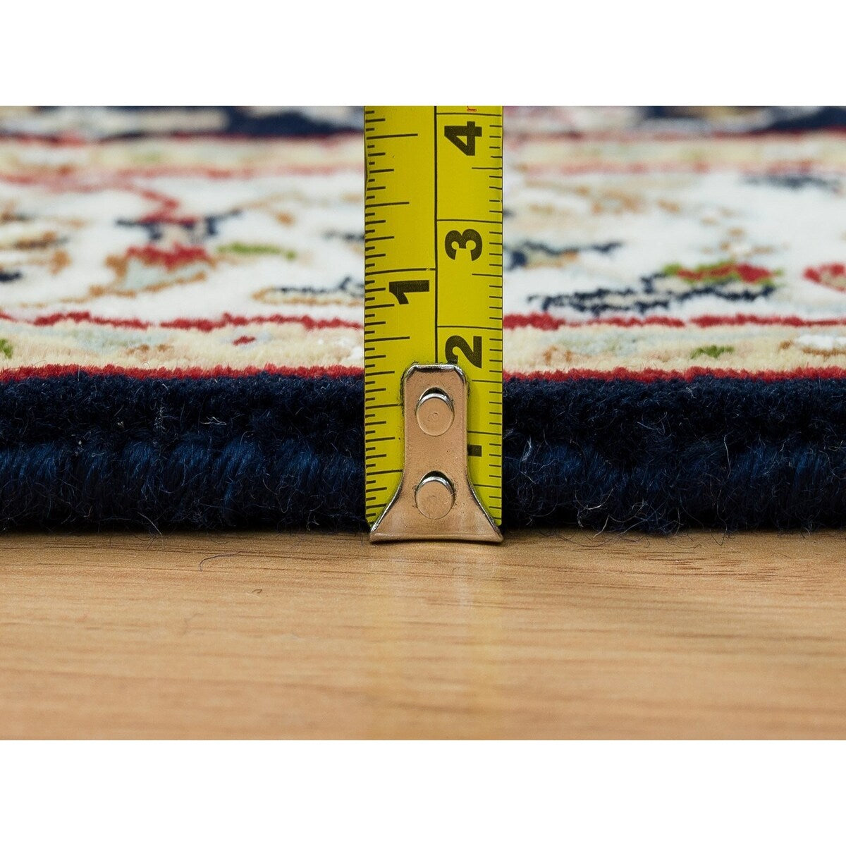 Shahbanu Rugs Midnight Blue Nain with Center Medallion Flower Design 250 KPSI Hand Knotted Runner Oriental Rug (2'8" x 8'2")