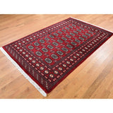 Shahbanu Rugs Mori Bokara Elephant Feet Design Hand-Knotted Pure Wool Oriental Rug (4'7" x 7'2") - 4'7" x 7'2"