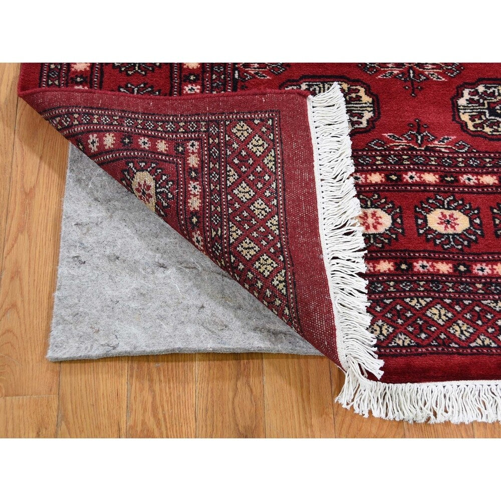 Shahbanu Rugs Mori Bokara Elephant Feet Design Hand-Knotted Pure Wool Oriental Rug (4'7" x 7'2") - 4'7" x 7'2"