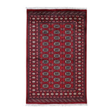 Shahbanu Rugs Mori Bokara Elephant Feet Design Hand-Knotted Pure Wool Oriental Rug (4'7" x 7'2") - 4'7" x 7'2"