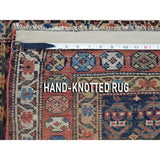 Shahbanu Rugs Navy Antique Persian Kurdish Pure Wool Good Con. Oriental Rug (3'5" x 7'0") - 3'5" x 7'0"