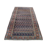 Shahbanu Rugs Navy Antique Persian Kurdish Pure Wool Good Con. Oriental Rug (3'5" x 7'0") - 3'5" x 7'0"