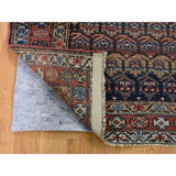 Shahbanu Rugs Navy Antique Persian Kurdish Pure Wool Good Con. Oriental Rug (3'5" x 7'0") - 3'5" x 7'0"