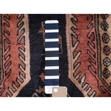 Shahbanu Rugs Navy Vintage North West Persian Pure Wool Wide Runner Hand-Knotted Rug (4'9" x 10'0") - 4'9" x 10'0"