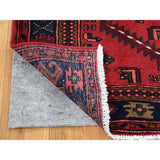 Shahbanu Rugs New Persian Hamadan Pure Wool Wide Runner Red Hand-Knotted Rug (4'3" x 8'8") - 4'3" x 8'8"