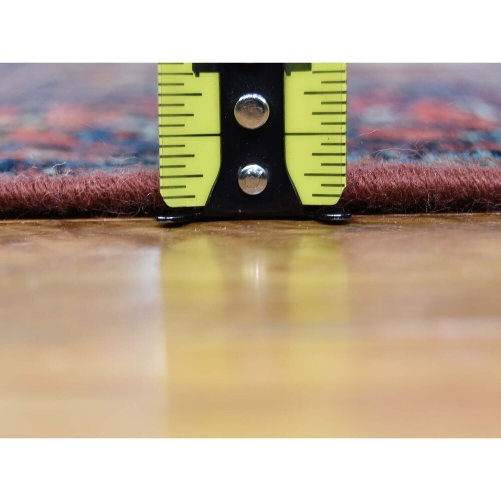 Shahbanu Rugs Orange Antique Persian Malayer Some Wear Clean Pure Wool Rug (4'2" x 5'10") - 4'2" x 5'10"