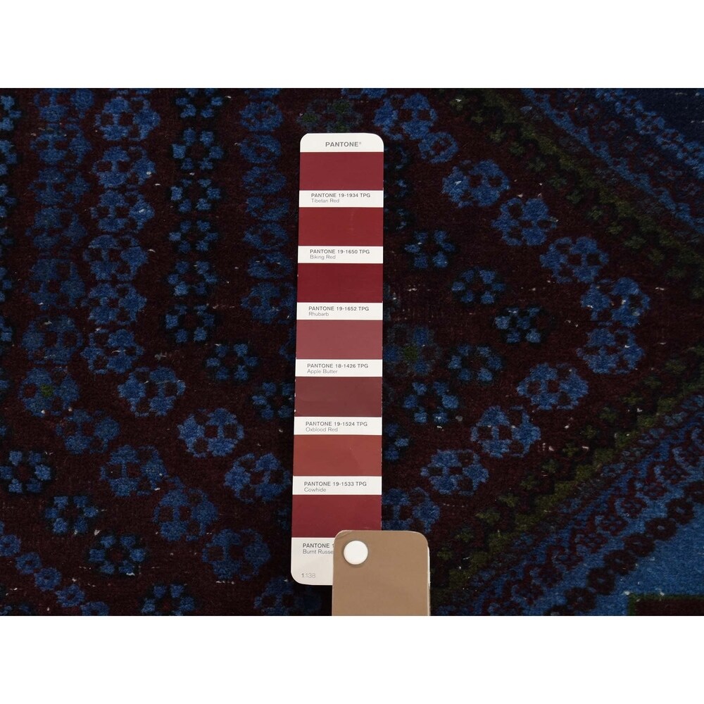 Shahbanu Rugs Overdyed Persian Qashqai Vintage Worn Hand Knotted Rug - 4'10" x 5'10"