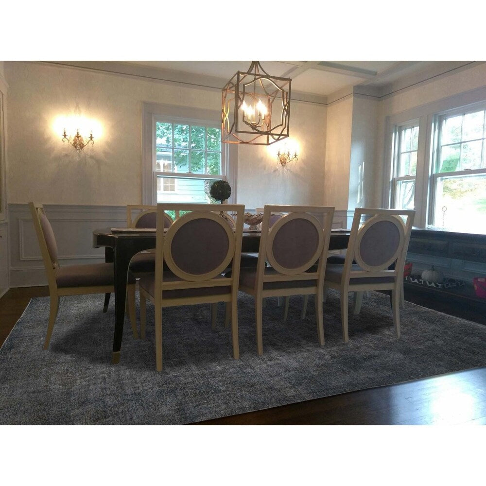 Shahbanu Rugs Overdyed Tabriz Sheared Low Hand-Knotted Pure Wool Oriental Rug (9'5" x 12'8") - 9'5" x 12'8"