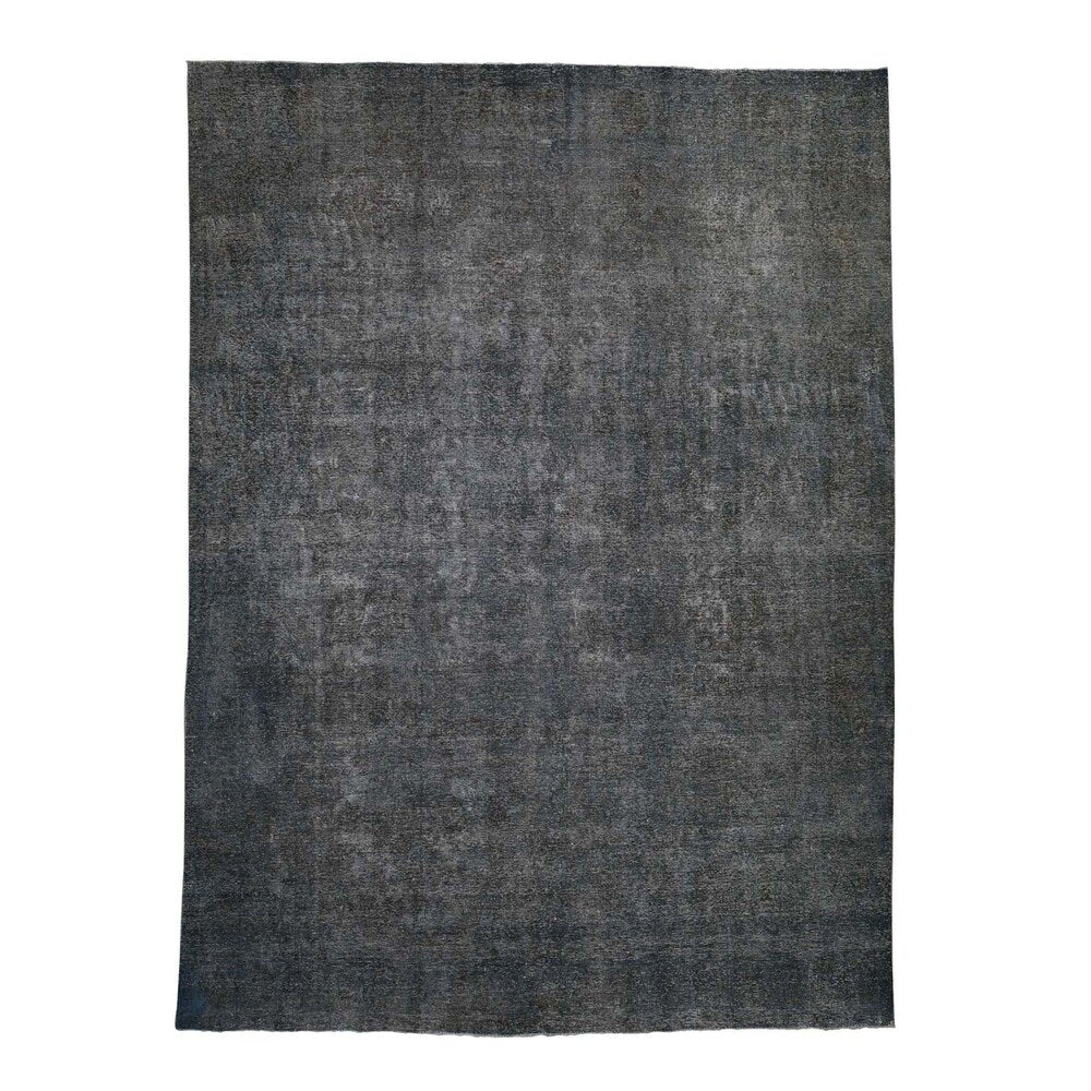 Shahbanu Rugs Overdyed Tabriz Sheared Low Hand-Knotted Pure Wool Oriental Rug (9'5" x 12'8") - 9'5" x 12'8"