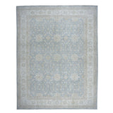 Shahbanu Rugs Oversize Gray White Wash Peshawar Pure Wool Hand-Knotted Oriental Rug (12'0" x 14'7") - 12'0" x 14'7"