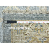 Shahbanu Rugs Oversize Gray White Wash Peshawar Pure Wool Hand-Knotted Oriental Rug (12'0" x 14'7") - 12'0" x 14'7"