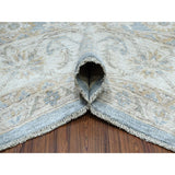 Shahbanu Rugs Oversize Gray White Wash Peshawar Pure Wool Hand-Knotted Oriental Rug (12'0" x 14'7") - 12'0" x 14'7"
