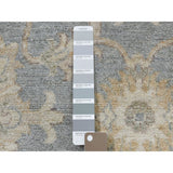 Shahbanu Rugs Oversize Gray White Wash Peshawar Pure Wool Hand-Knotted Oriental Rug (12'0" x 14'7") - 12'0" x 14'7"