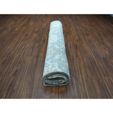 Shahbanu Rugs Oversize Gray White Wash Peshawar Pure Wool Hand-Knotted Oriental Rug (12'0" x 14'7") - 12'0" x 14'7"