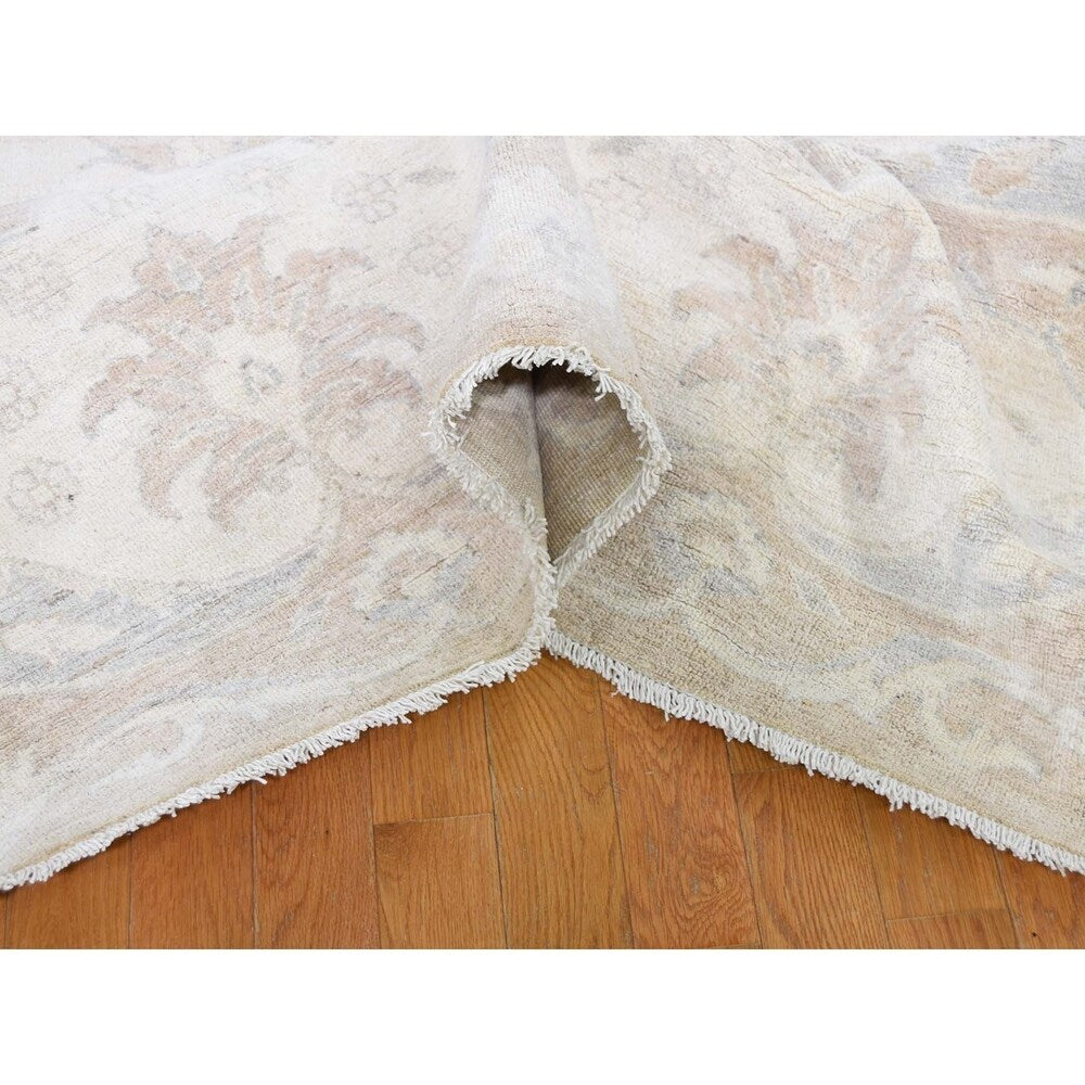 Shahbanu Rugs Oversize Stone Wash Oushak Design Pure Wool Hand-Knotted Oriental Rug (14'0" x 19'0") - 14'0" x 19'0"